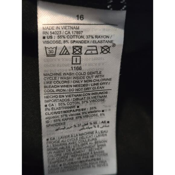 Old Navy High Rise Smooth Pockets Pixie Black White Checkered Women's Pants 16 - Picture 4 of 4